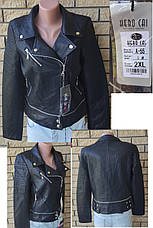 Куртка, косуха жіноча модна з екошкіри високої якості, є підліткові розміри HERO, фото 2