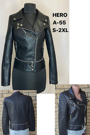 Куртка, косуха жіноча модна з екошкіри високої якості, є підліткові розміри HERO, фото 1