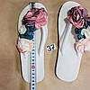 В’ єтнамки з квіткою на плоскій підошві БІЛІ з квітами шлепки шлепанці на плоскій підошві, фото 8