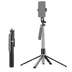 Штатив-трипод 2.2м для камери Gopro або телефону з пультом ДУ P180 Max |обертання 360 °, Bluetooth| Чорний 44746