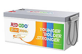 Літій-залізо-фосфатний акумулятор Lifepo4 Redodo акумуляторна батарея 24V 200Ah, BMS 5120Wh
