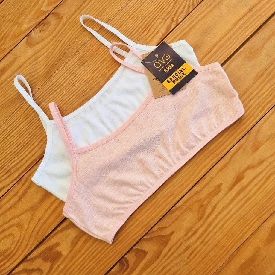 Комплект топів із 2 штук для дівчинки, зріст 140-146 (10-11 років), колір білий, рожевий