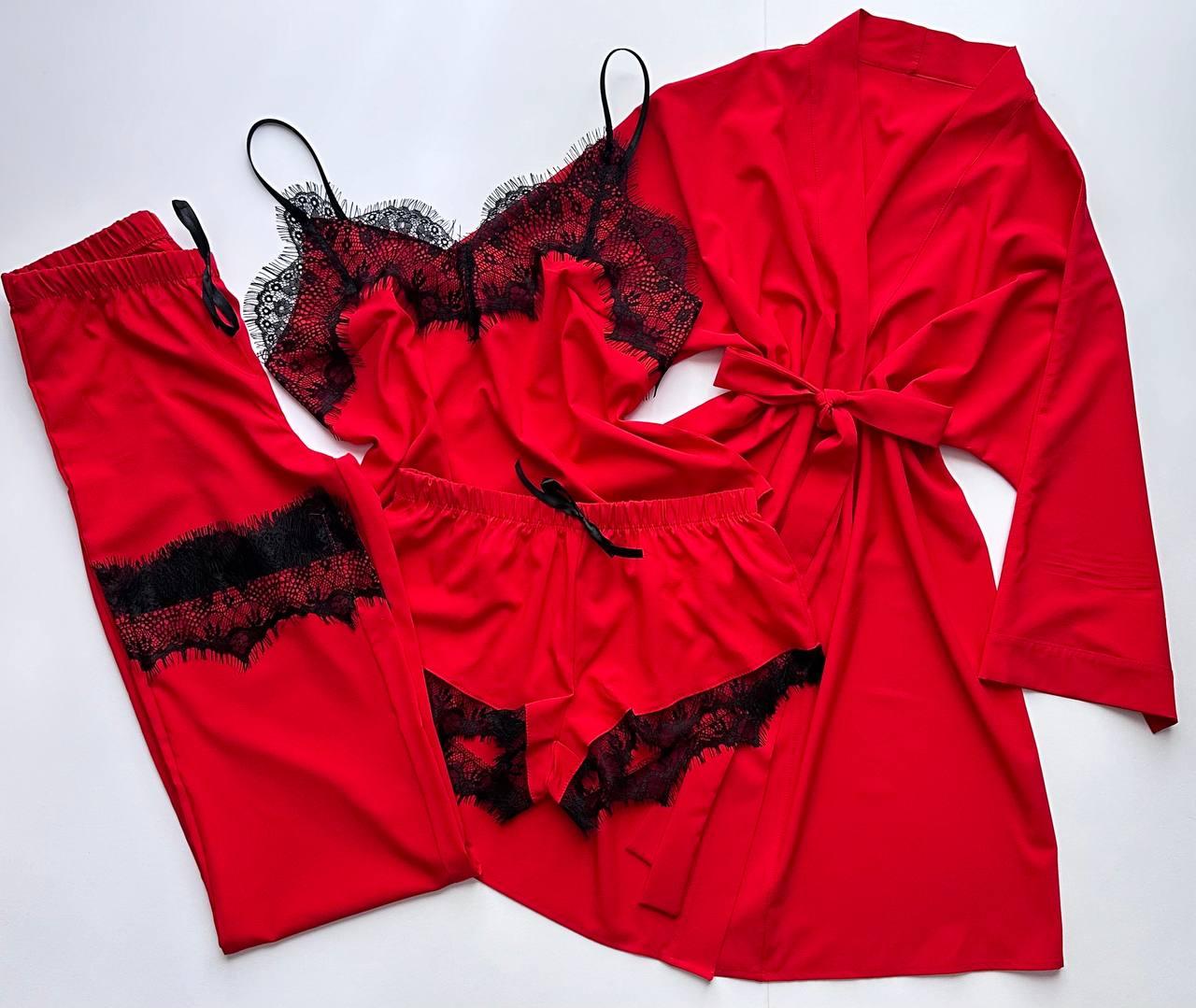 Комплект четки, халат-майка-шорти-штани., фото 1