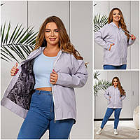 Жіноча куртка-вітровка з плащової тканини батал. Розмір: 48-50, 52-54, 56-58. Кольори: чорний, сірий, капучіно, фреза.