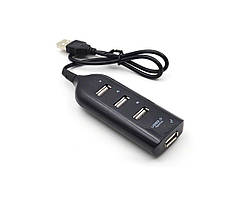 Адаптер HUB USB — 4 USB 2.0 (F) 1m чорний