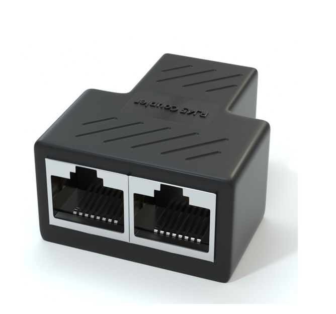 Розгалужувач RJ45 8P8C мама/2 Х мама RJ45 для розгалуження кабелю, екранований, Арт.55695
