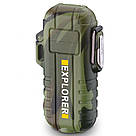 Імпульсна запальничка USB з ліхтарем водонепроникна з подвійним електро імпульсом Камуфляж KT6007909, фото 3