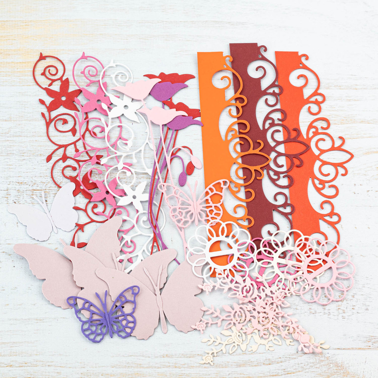 Набір вирубки зі щільного картону "Рослини та метелики" 22 елементи VNB028, фото 1