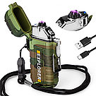 Імпульсна запальничка USB з ліхтарем водонепроникна з подвійним електро імпульсом Камуфляж KT6007909, фото 2