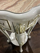 Підставка під квіти підлогова біла 100 см JOSS Аристократ-Б, дерев'яна стійка для одного горщика в класичному стилі, фото 4