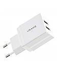 Мережевий зарядний пристрій Usams US-CC090 T24 2.1 A Dual USB White