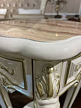 Підставка під квіти підлогова біла 100 см JOSS Аристократ-Б, дерев'яна стійка для одного горщика в класичному стилі, фото 5