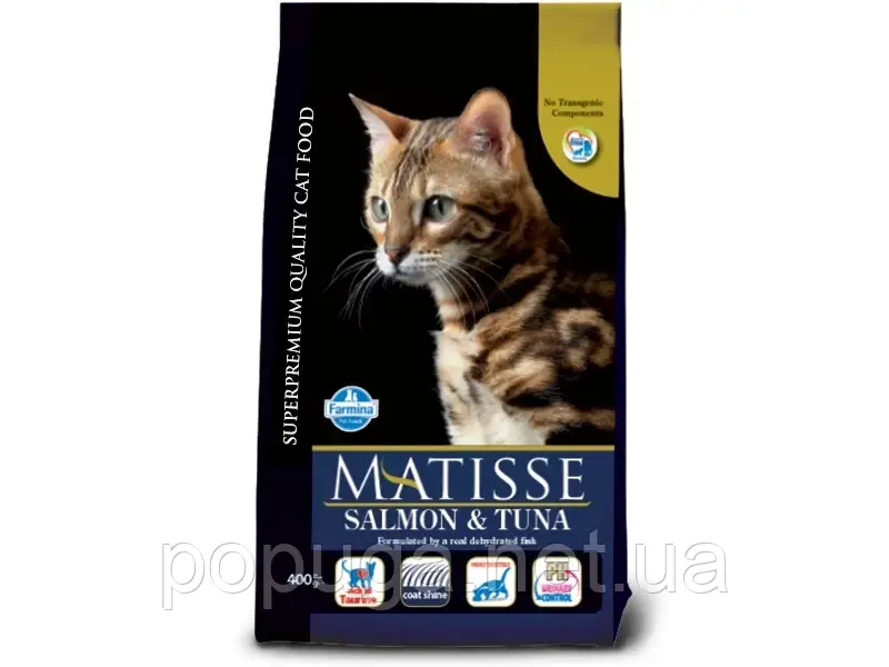 Farmina (Фарміна) Matisse Salmon & Tuna сухий корм для кішок ЛОСОСЬ та ТУНЕЦЬ 400г, фото 1