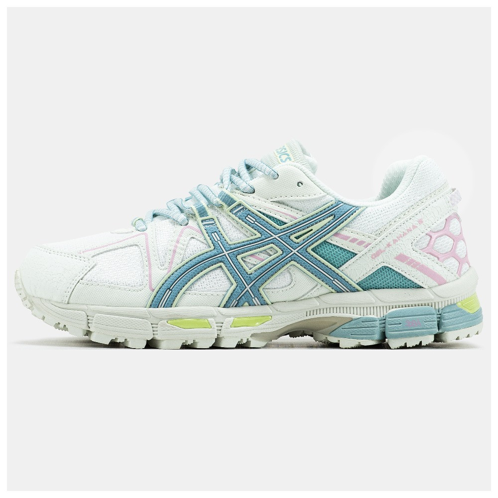 Жіночі кросівки Asics Gel-Kahana 8 White Blue Pink Yellow, шкіряні кросівки асікс гель кахана 8