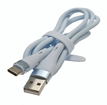 Шнур шт.USB-A  - шт.USB-C Kruger&Matz силіконовий, блакитний ,1.0м, KM1268BL