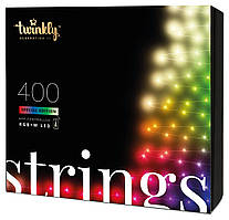 Гірлянда Smart LED Twinkly Strings RGBW 400 IP44 32м кабель чорний Techno-Torba Гарант Якості