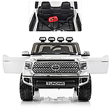 Дитячий Джип на акумуляторі Toyota Tundra з музикою і яскравими катафотами Bambi JJ2266AEBLR-1 Білий, фото 3