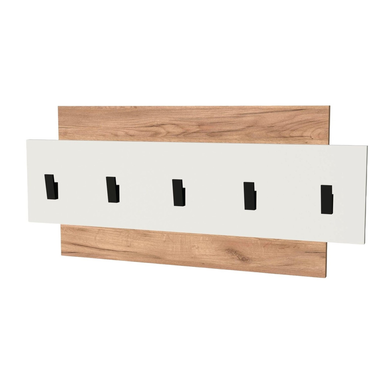 Вішалка настінна в передпокій Нордик Вішалка 800 (80х3х36) Дуб крафт золотий, Білий Еверест, фото 1