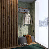 Вішалка настінна в передпокій Нордик Вішалка 800 (80х3х36) Дуб крафт золотий, Білий Еверест, фото 3