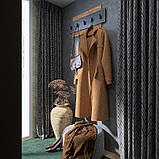 Вішалка настінна в передпокій Нордик Вішалка 800 (80х3х36) Дуб крафт золотий, Білий Еверест, фото 6