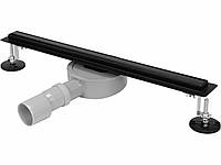 Трап підлоговий лінійний з нержавіючої сталі, чорний FALA SLIM BLACK; 50х 3х 7 см, сифон- 56 мм [5] Techno-Torba Гарант Якості