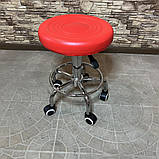 Стілець для майстра манікюру і педикюру без спинки (червоний), фото 2