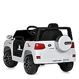Дитячий електромобіль Джип Toyota Land Cruiser з MP3 музикою Bambi M 5101EBLR-1 Білий, фото 4