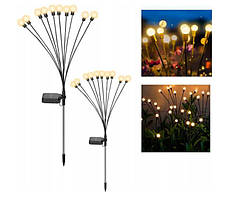 Садовий світильник на сонячних батареях, 70 см, 10 світлодіодів, комплект 2 шт., заряджається сонячною енергією