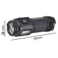 Ліхтар X-3L-3LED+3SMD(white+red), Li-Ion акум., індикація заряду, ЗУ Type-C, магніт, фото 3