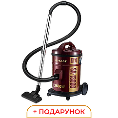 Пилосос для сухого прибирання 3600 Вт з мішком 21 літр 3 насадки Sokany професійний потужний Lugi