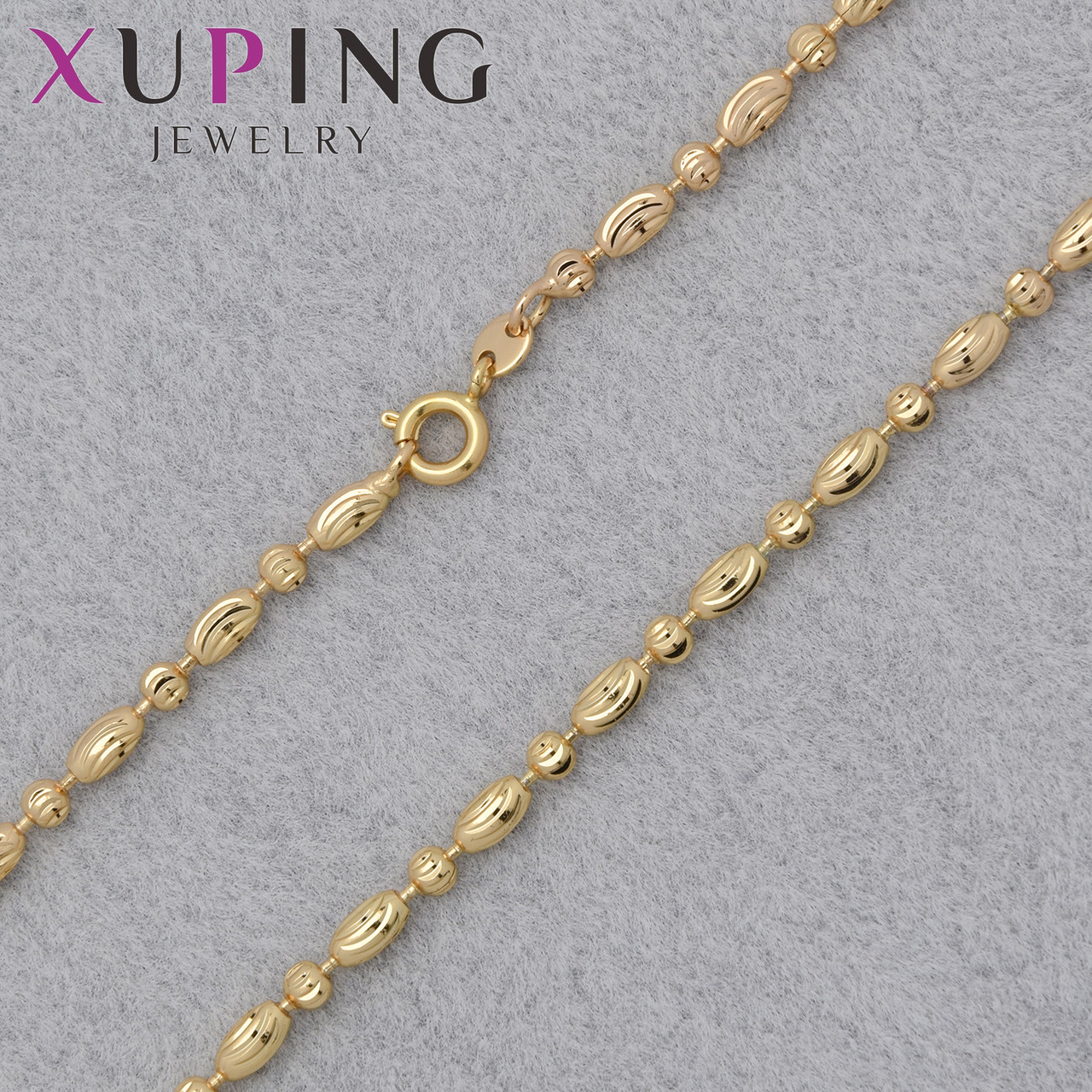 Цепочка Xuping Jewerly длина 45 см ширина 3 мм медицинское золото декоративное плетение застёжка шпрингель