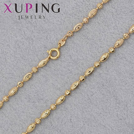 Цепочка Xuping Jewerly длина 45 см ширина 3 мм медицинское золото декоративное плетение застёжка шпрингель, фото 1
