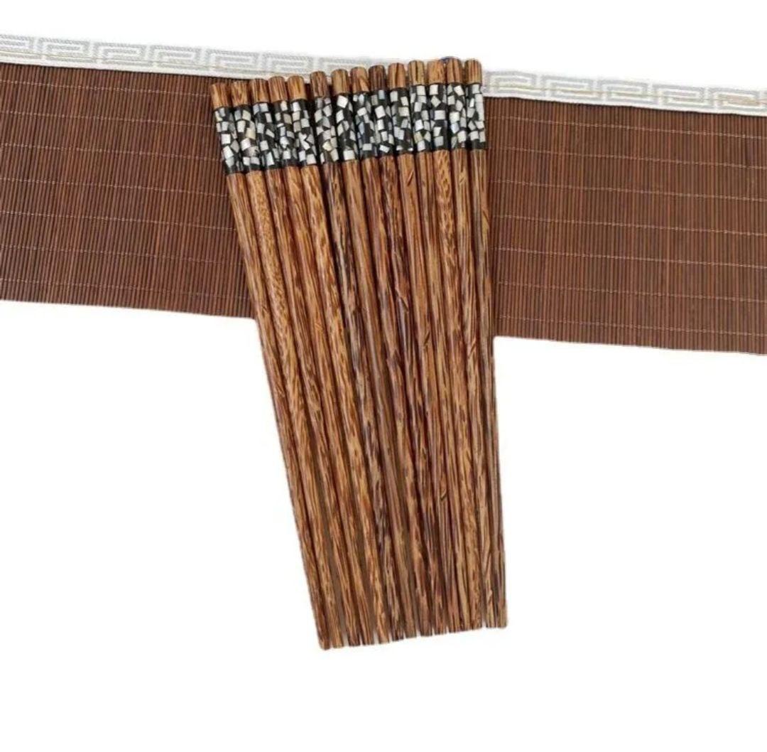 Набір китайських паличок з кокосового дерева з мушлями 2шт = 1 комплект