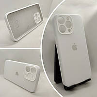 Чохол Silicone Case Full Camera for iPhone 15 Pro Max Soft touch мікрофібра білий