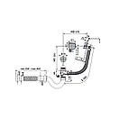 Сифон для ванни ZERIX SV-01-B прямоточний з переливом "напівавтомат" (трос 580 мм) (ZX4959) kr, фото 2