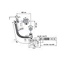 Сифон для ванни ZERIX SV-02-B з ревізією, переливом "напівавтомат" (трос 580 мм) (ZX4960) kr, фото 2