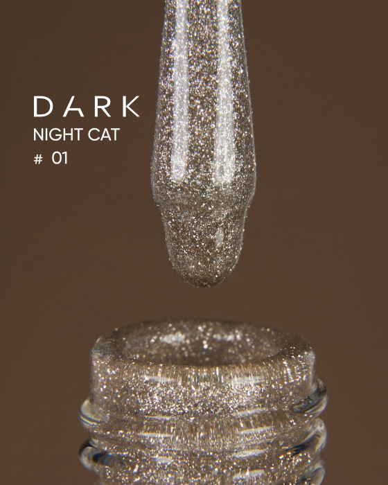 Dark gel polish Night Cat 01, 10 ml, фото 1