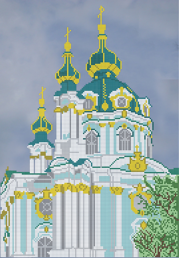 Схема для вышивки бисером Андреевская церковь. Киев - фото 1 - id-p438326989