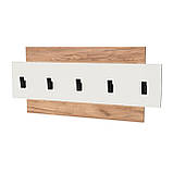 Вішалка настінна в передпокій Нордик Вішалка 800 (80х3х36) Дуб крафт золотий, Графіт Еверест, фото 5