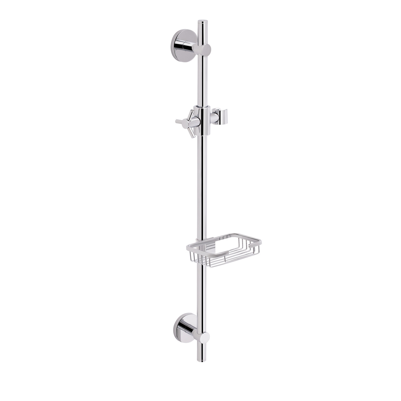 Стійка універсальна Qtap Sprha 700 мм округла з полицею QT003 Chrome Techno-Torba Гарант Якості