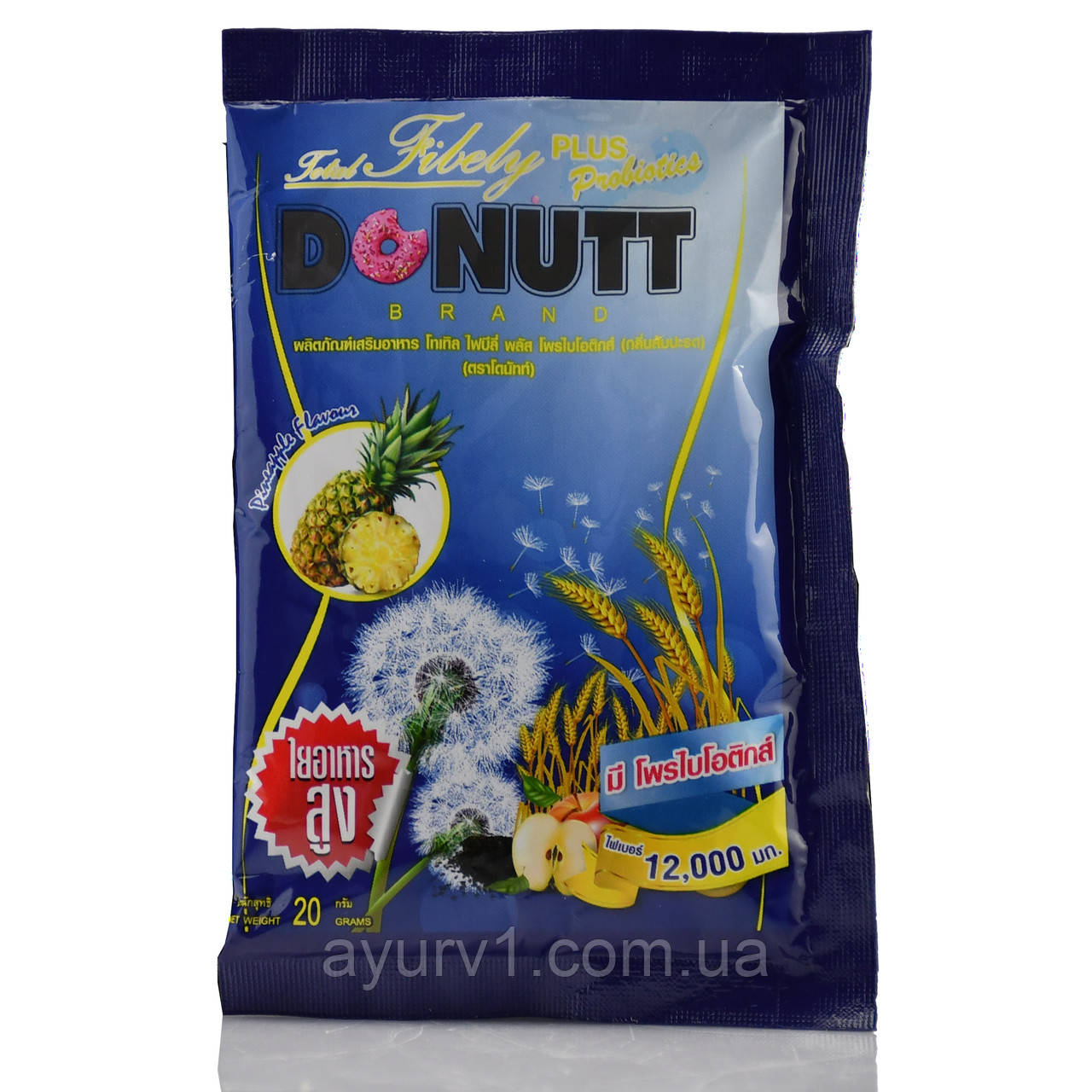 Детокс-напій АНАНАС від Donutt, 1 пактик 20г схуднення, клітковина