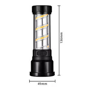 Ліхтар світильник 2811-LED+COB, Li-Ion акумулятор, гак, ЗУ Type-C, фото 3