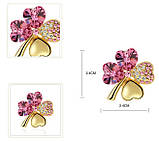 Брошка «Счастий листочок» рожевий, фото 4