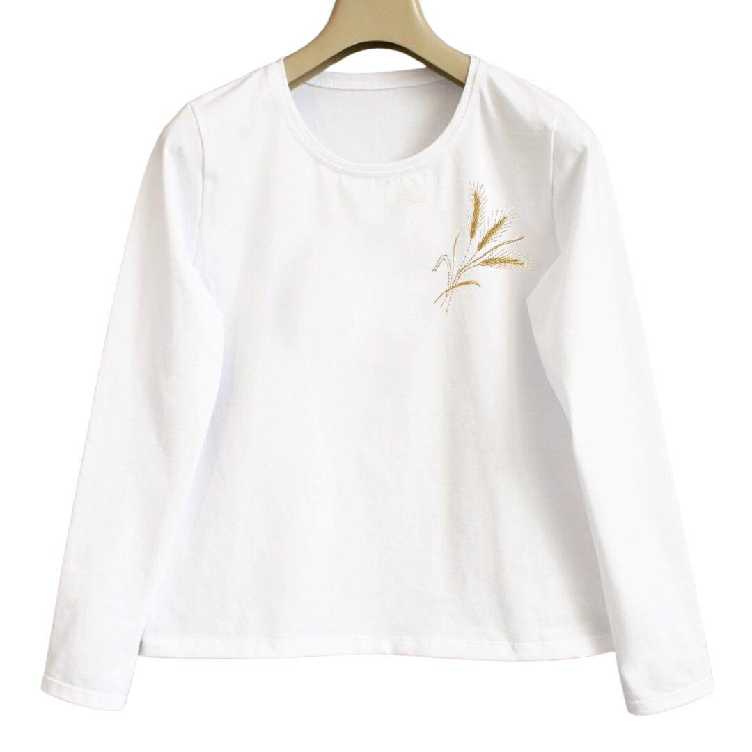 Жіночий лонгслів з вишитими колосками, фото 1