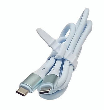 Шнур шт.USB-C  - шт.USB-C Kruger&Matz силіконовий, блакитний,1.0м, KM1269BL