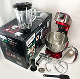 Кухонний комбайн 3 в 1 Rainberg 4200Вт м'ясорубка блендер 1.5 л міксер тістоміс 5.5 л на 6 швидкостей турборежим, фото 9