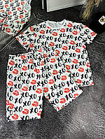 Білий чоловічий літній яскравий спортивний костюм з трендовим принтом SHOP OP