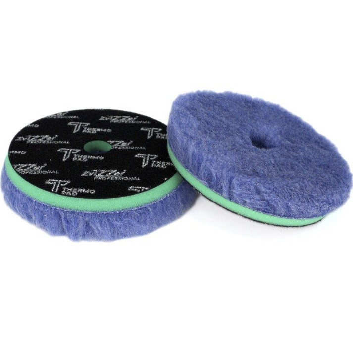 Полірувальний круг вовняний (ротор) ZviZZer Thermo Nano Wool Pad, Ø 160 х 25 х 150 мм (Синій ворс), фото 1