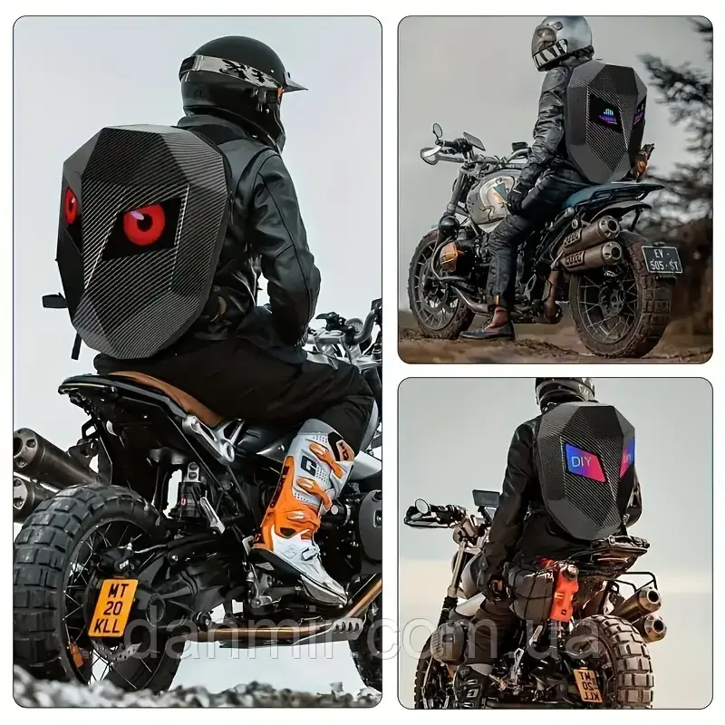 Рюкзак Sobi Pixel Moto Black із LED екраном Карбон