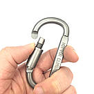 Карабін із муфтою Solve Aluminum Carabine Білий до 100 кг алюмінієвий сплав Screwlock KT7000801, фото 2